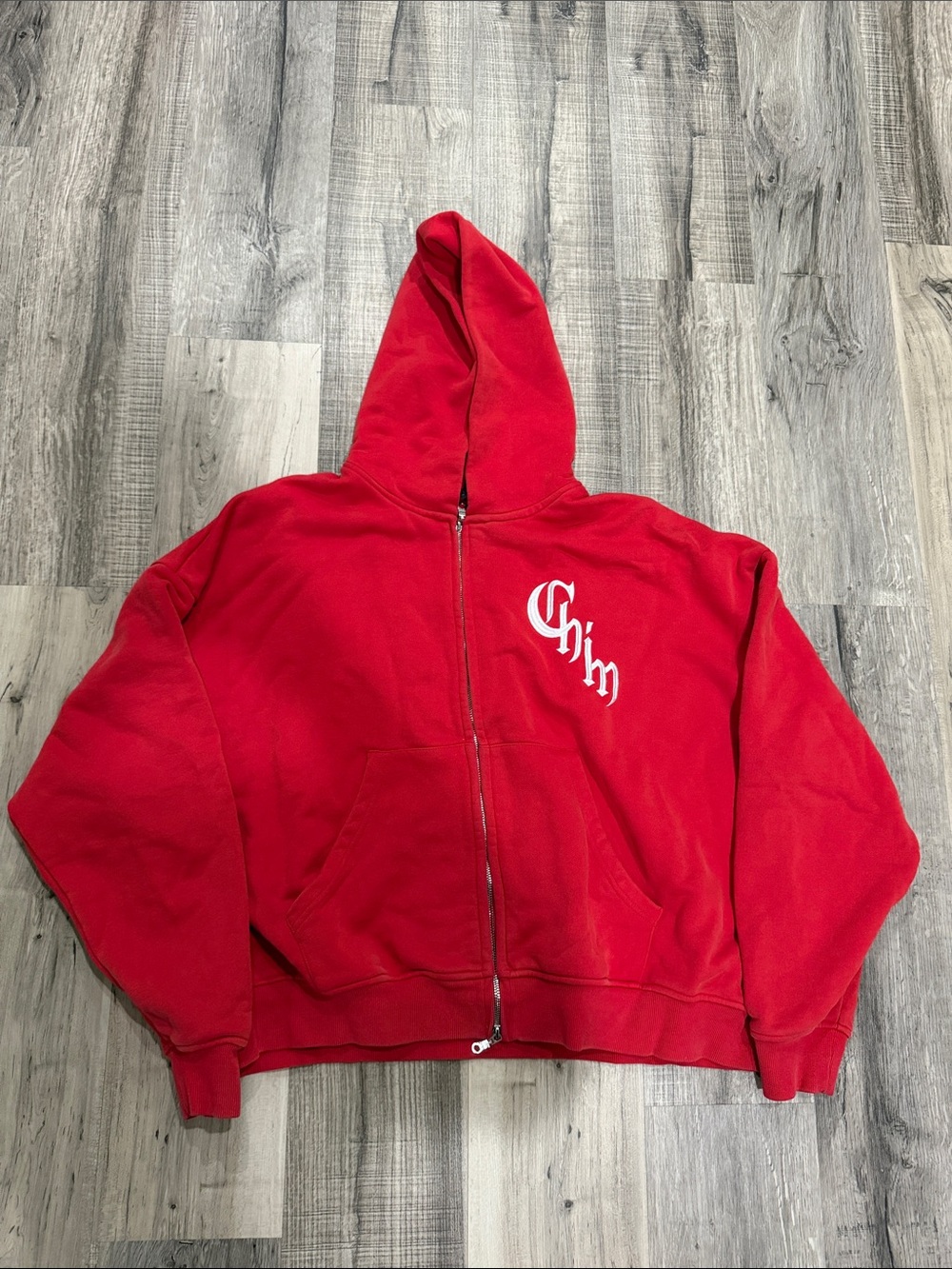 HMDD Happy Memories Don’t DieRed Hoodie with Script Chest Logo